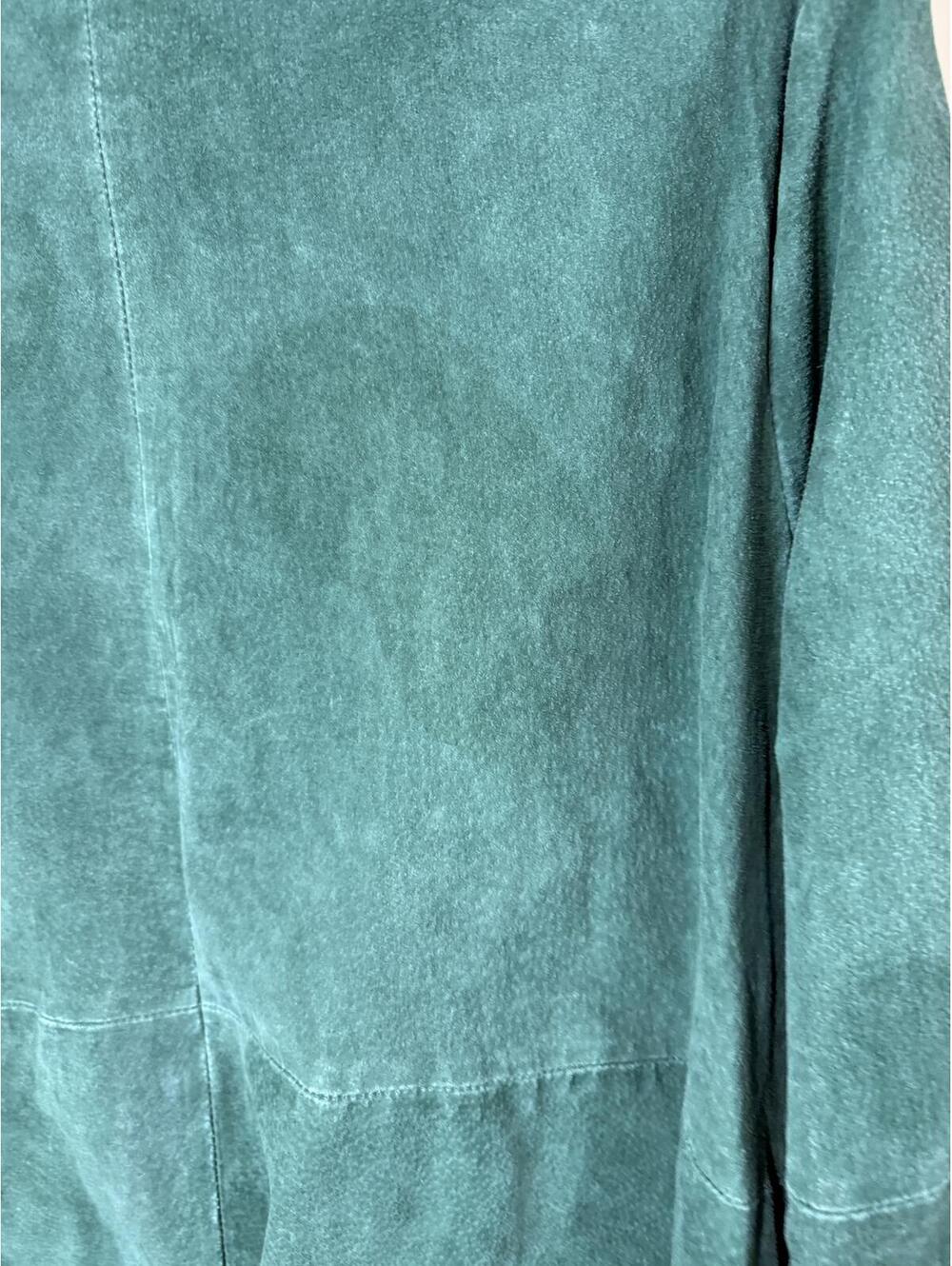 Bob Mackie Green Suede Women's Coat with Leaf Embroidery 2X - Picture 10 of 11